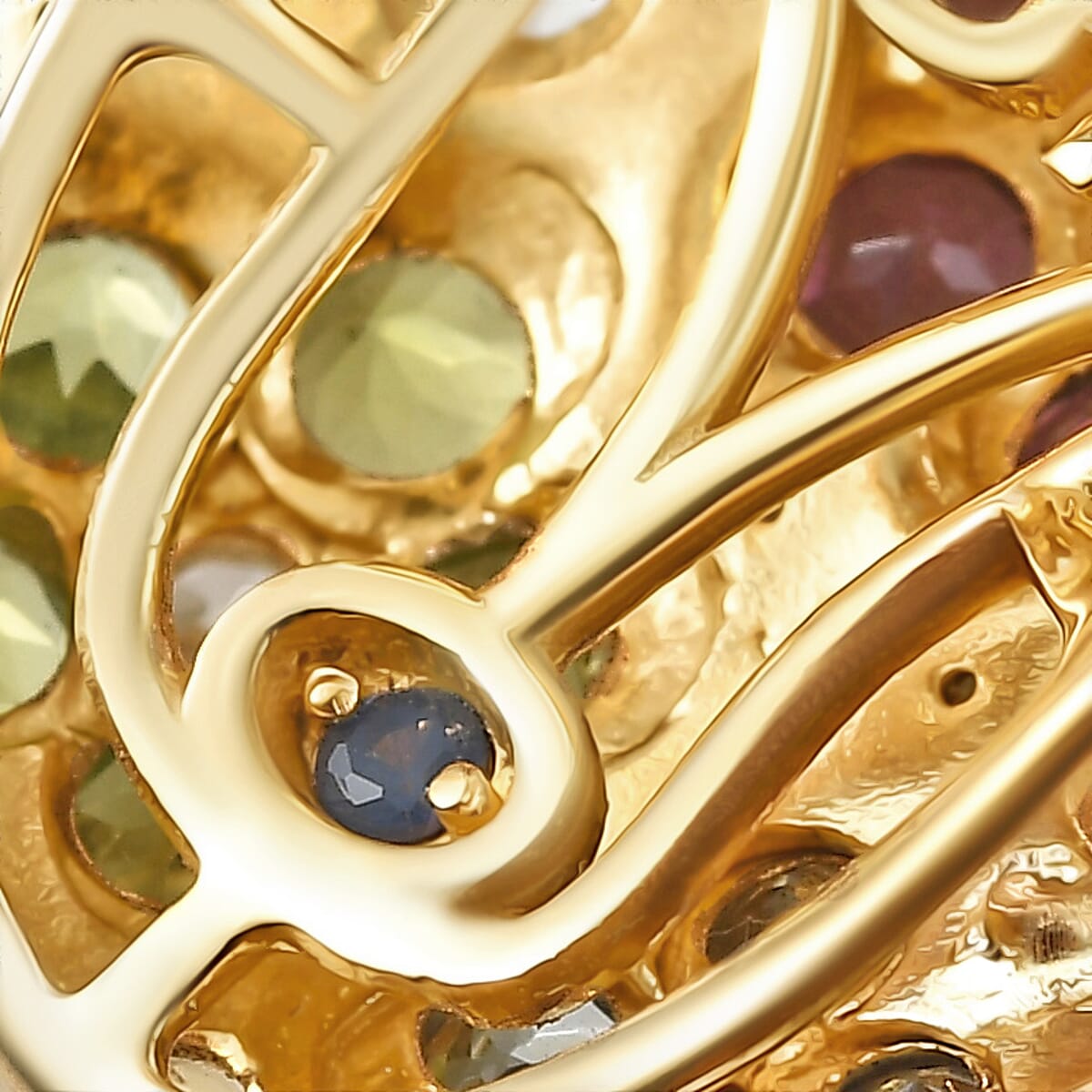 GP Italian Garden Collection Multi Gemstone 5.25 ctw Ring in 18K Vermeil Yellow Gold Over Sterling Silver (Size 10.0) image number 7