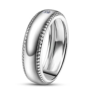 Luxuriant Lab Grown Diamond G-H SI 0.10 ctw Band Ring in Platinum Over Sterling Silver (Size 10.0)