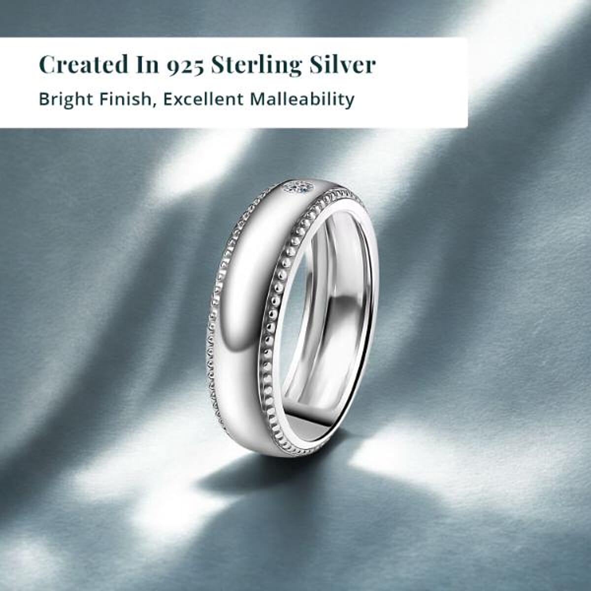 Luxuriant Lab Grown Diamond G-H SI 0.10 ctw Band Ring in Platinum Over Sterling Silver (Size 5.0) image number 2