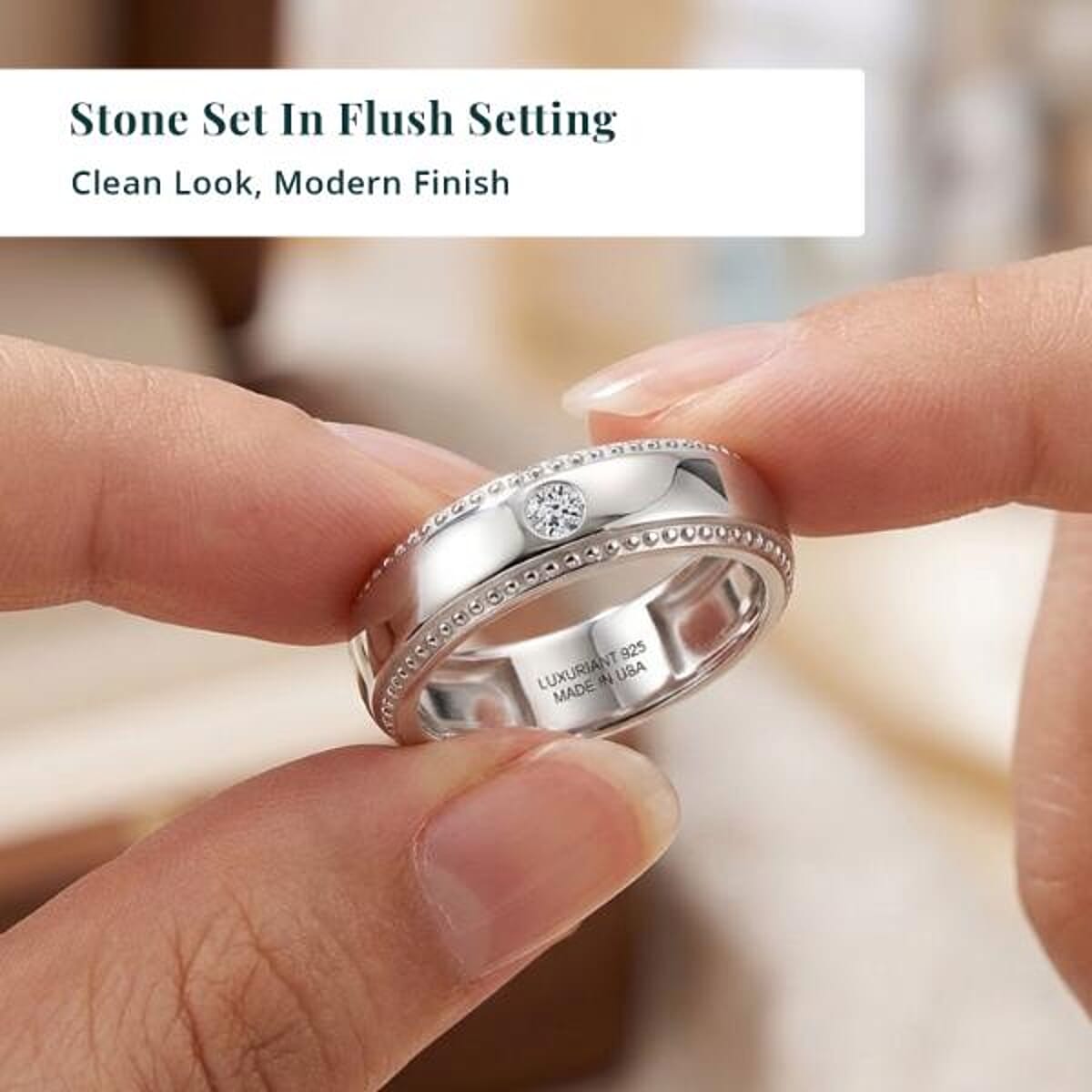 Luxuriant Lab Grown Diamond G-H SI 0.10 ctw Band Ring in Platinum Over Sterling Silver (Size 5.0) image number 5