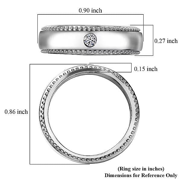 Luxuriant Lab Grown Diamond G-H SI 0.10 ctw Band Ring in Platinum Over Sterling Silver (Size 5.0)