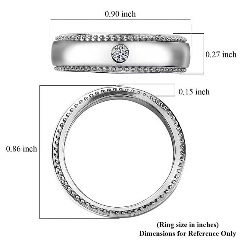 Luxuriant Lab Grown Diamond G-H SI 0.10 ctw Band Ring in Platinum Over Sterling Silver (Size 5.0)