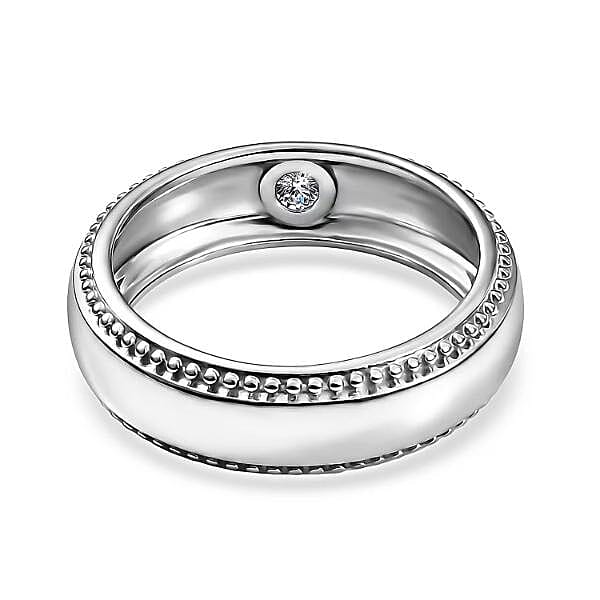 Luxuriant Lab Grown Diamond G-H SI 0.10 ctw Band Ring in Platinum Over Sterling Silver (Size 5.0)