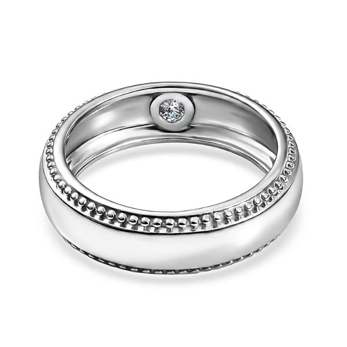 Luxuriant Lab Grown Diamond G-H SI 0.10 ctw Band Ring in Platinum Over Sterling Silver (Size 5.0) image number 7