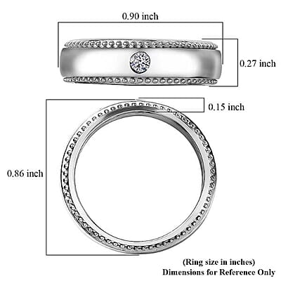 Luxuriant Lab Grown Diamond G-H SI 0.10 ctw Band Ring in Platinum Over Sterling Silver (Size 7.0)