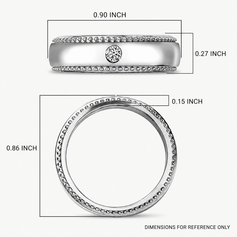 Luxuriant Lab Grown Diamond G-H SI 0.10 ctw Band Ring in Platinum Over Sterling Silver (Size 7.0)