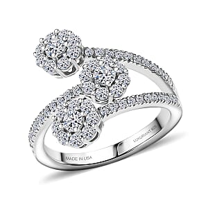 Luxuriant Lab Grown Diamond G-H SI 1.00 ctw Ring in Rhodium Over Sterling Silver (Size 7.0)