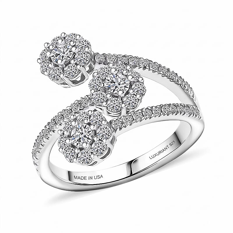 Luxuriant Lab Grown Diamond G-H SI 1.00 ctw Ring in Rhodium Over Sterling Silver (Size 7.0)