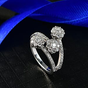 Luxuriant Lab Grown Diamond G-H SI 1.00 ctw Ring in Rhodium Over Sterling Silver (Size 7.0)