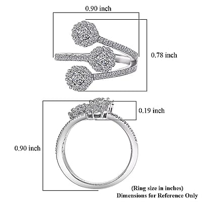 Luxuriant Lab Grown Diamond G-H SI 1.00 ctw Ring in Rhodium Over Sterling Silver (Size 7.0)