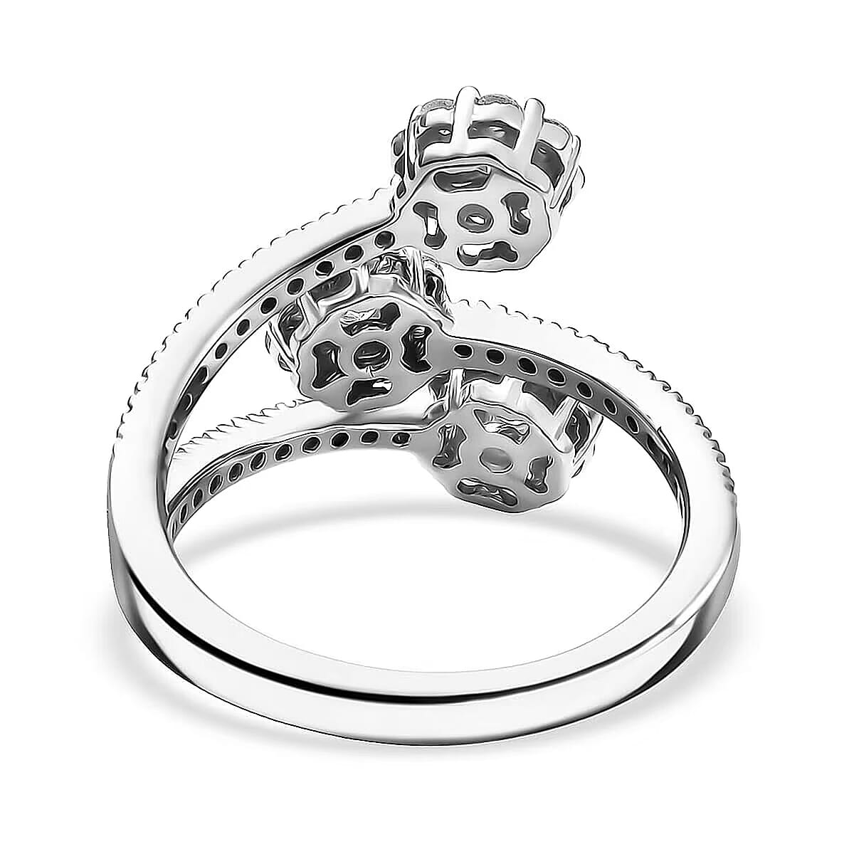 Luxuriant Lab Grown Diamond (G-H, SI) Ring in Rhodium Over Sterling Silver (Size 7.0) 1.00 ctw image number 7