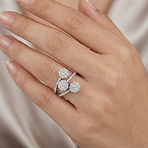 Luxuriant Lab Grown Diamond G-H SI 1.00 ctw Ring in Rhodium Over Sterling Silver (Size 8.0)