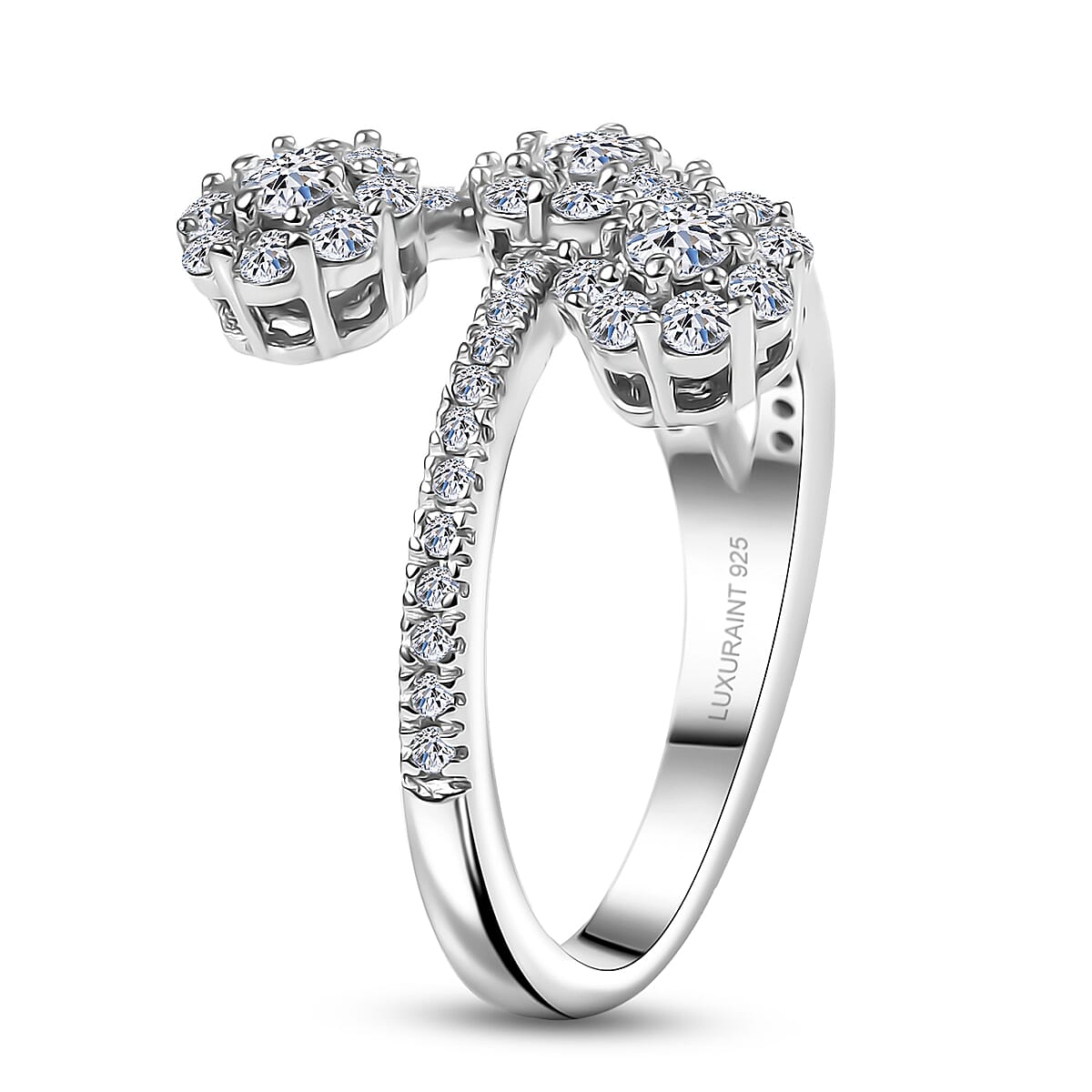 Luxuriant Lab Grown Diamond G-H SI 1.00 ctw Ring in Rhodium Over Sterling Silver (Size 8.0) image number 3