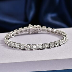Luxuriant Lab Grown Diamond G-H SI 2.70 ctw Bracelet in Rhodium Over Sterling Silver (6.50 In)