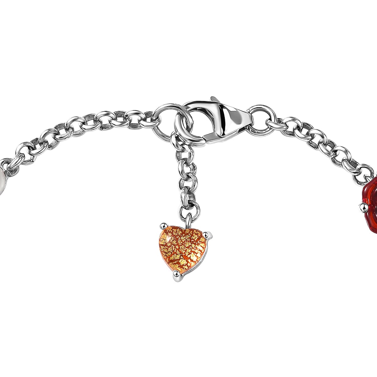 GP Whispers of Murano Style, Pearl Rose Bracelet in Rhodium Over Sterling Silver (6.50 In) (Del. in 8-10 Days) image number 4