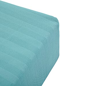 American Thread Collection 6pc Teal Microfiber Stripe Sheet Set -King (Fits Up to 16 Mattress)