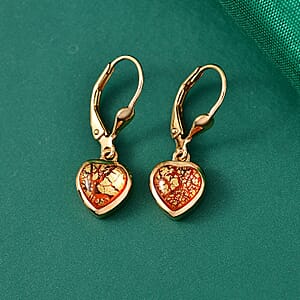 GP Whispers of Murano Style Heart Earrings in 18K Vermeil Yellow Gold Over Sterling Silver (Del. in 8-10 Days)