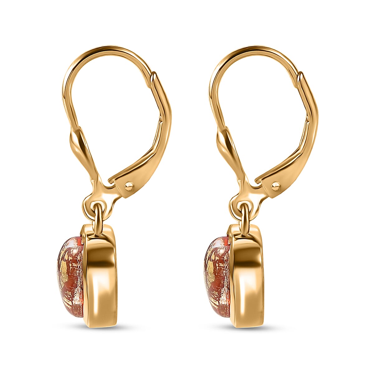 GP Whispers of Murano Style Heart Earrings in 18K Vermeil Yellow Gold Over Sterling Silver (Del. in 8-10 Days) image number 4
