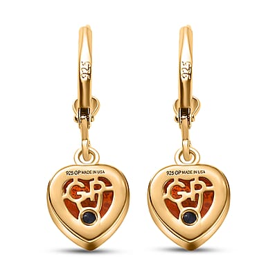 GP Whispers of Murano Style Heart Earrings in 18K Vermeil Yellow Gold Over Sterling Silver