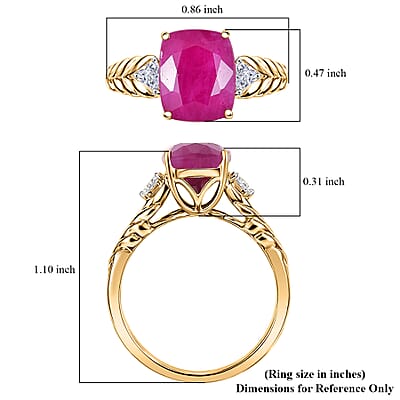 Certified & Appraised AAA Montepuez Ruby and Luxuriant Lab Grown Diamond G-H SI 5.00 ctw Ring in 10K Yellow Gold (Size 10.0)