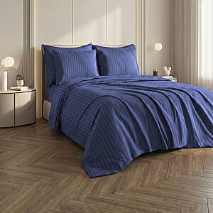 American Thread Collection 6pc Lavender Blue Microfiber Stripe Sheet Set -Twin (Fits Up to 16 Mattress)