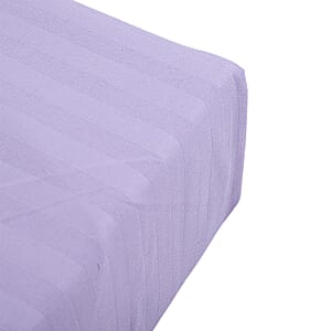 American Thread Collection 6pc Purple Microfiber Stripe Sheet Set -King (Fits Up to 16 Mattress)