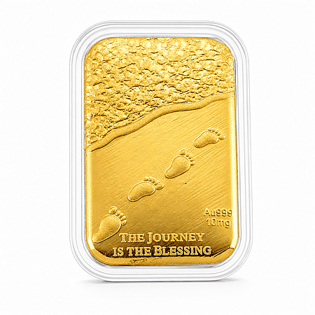 24K Yellow Gold The Journey is the Blessing Emboss Sheet 31x45.5mm (10mg) - Product card gallery slide 1 (10178436727097)