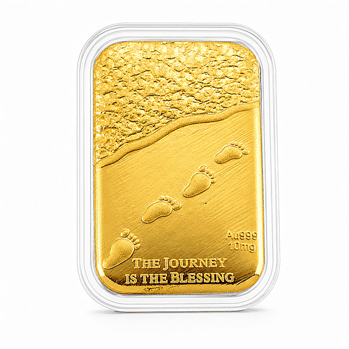 24K Yellow Gold The Journey is the Blessing Emboss Sheet 31x45.5mm (10mg) - Product card gallery slide 1 (10178436727097)