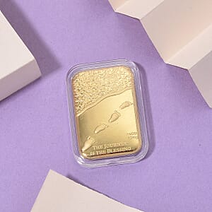 24K Yellow Gold The Journey is the Blessing Emboss Sheet 31x45.5mm (10mg)