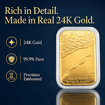24K Yellow Gold The Journey is the Blessing Emboss Sheet 31x45.5mm (10mg) - Product card gallery slide 2 (10178436727097)