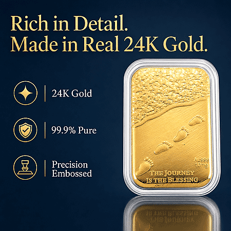 24K Yellow Gold The Journey is the Blessing Emboss Sheet 31x45.5mm (10mg) - Product card gallery slide 2 (10178436727097)