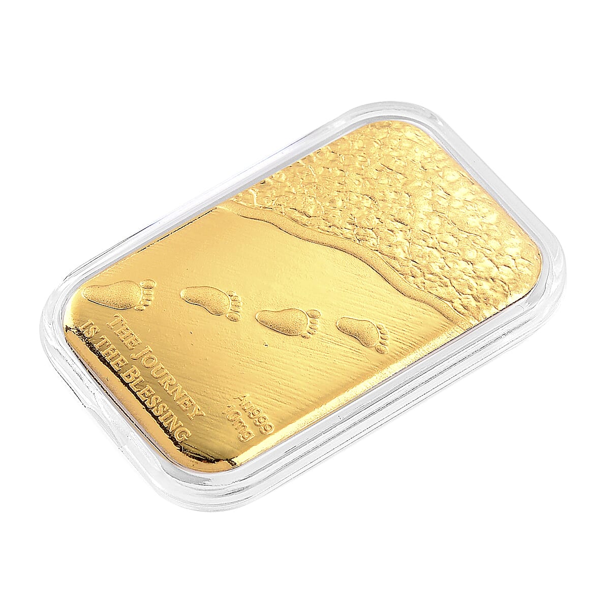 24K Yellow Gold The Journey is the Blessing Emboss Sheet 31x45.5mm (10mg) image number 2