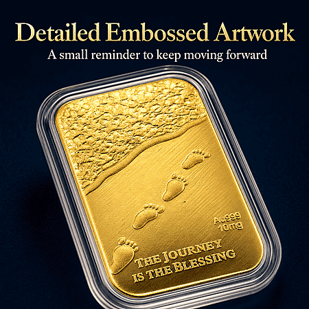 24K Yellow Gold The Journey is the Blessing Emboss Sheet 31x45.5mm (10mg) - Product card gallery slide 4 (10178436727097)