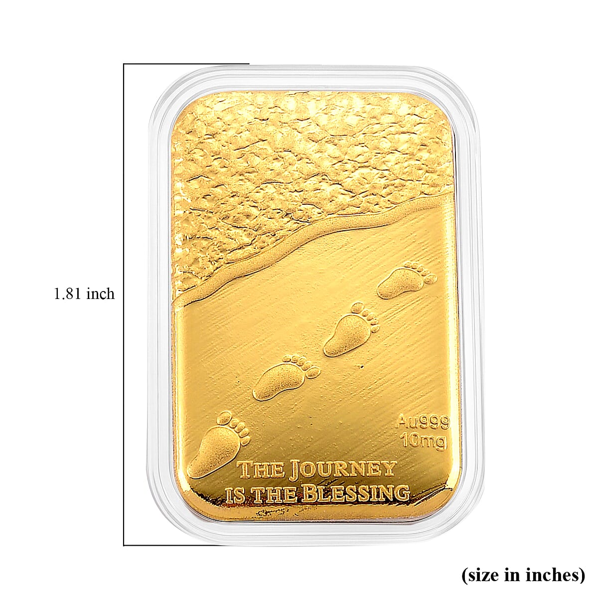 24K Yellow Gold The Journey is the Blessing Emboss Sheet 31x45.5mm (10mg) image number 4