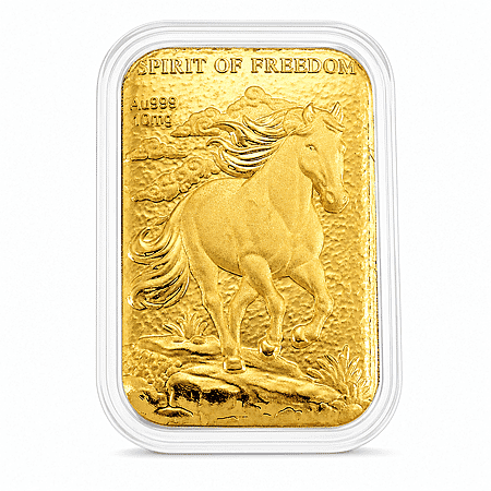 24K Yellow Gold Spirit of Freedom Emboss Sheet 31x45.5mm (10mg) - Product card gallery slide 1 (10178436694329)
