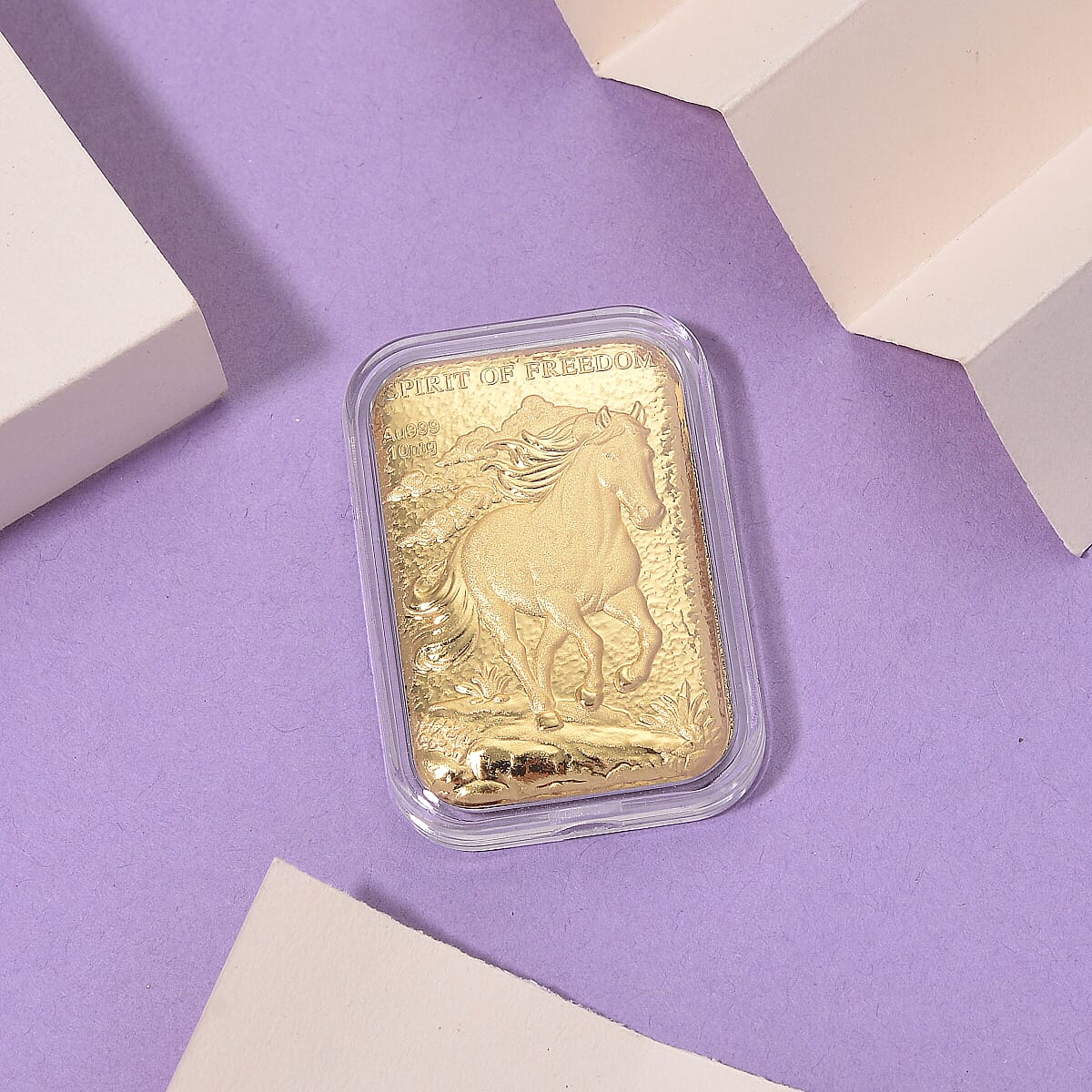 24K Yellow Gold Spirit of Freedom Emboss Sheet 31x45.5mm (10mg) image number 1