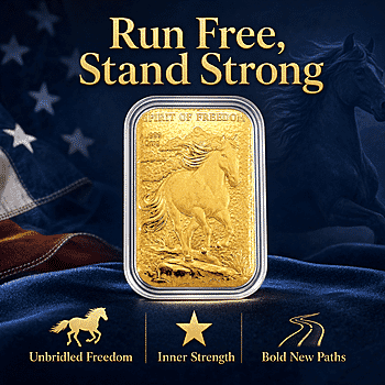 24K Yellow Gold Spirit of Freedom Emboss Sheet 31x45.5mm (10mg) - Product card gallery slide 3 (10178436694329)