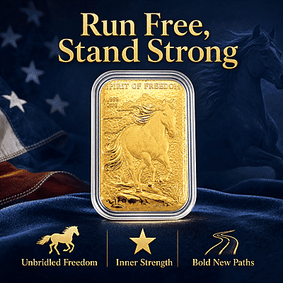 24K Yellow Gold Spirit of Freedom Emboss Sheet 31x45.5mm (10mg) - Product card gallery slide 3 (10178436694329)