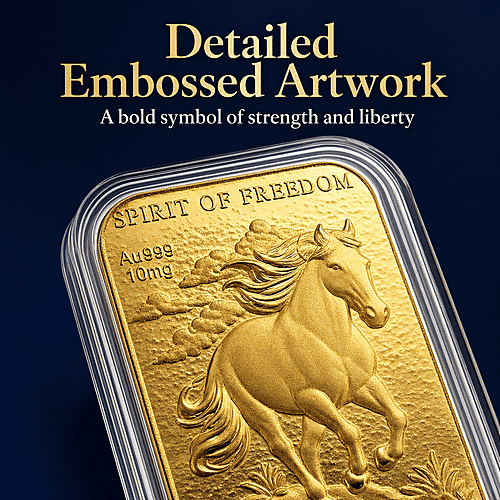 24K Yellow Gold Spirit of Freedom Emboss Sheet 31x45.5mm (10mg) - Product card gallery slide 4 (10178436694329)