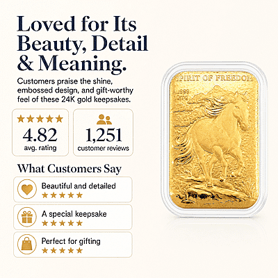 Spirit of Freedom 24k Gold Embossed Sheet 10mg