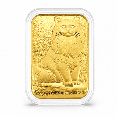 24K Yellow Gold Cat Emboss Sheet 31x45.5mm (10mg) - Product card gallery slide 1 (10178436628793)