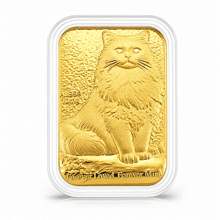 24K Yellow Gold Cat Emboss Sheet 31x45.5mm (10mg) - Product card gallery slide 1 (10178436628793)
