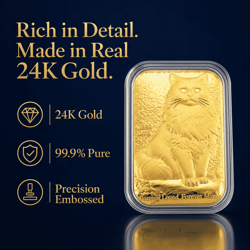 Cat 24k Gold Embossed Sheet 10mg