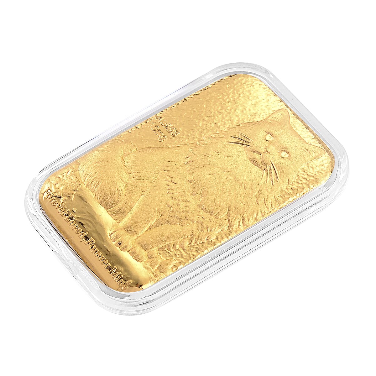 24K Yellow Gold Cat Emboss Sheet 31x45.5mm (10mg) image number 2