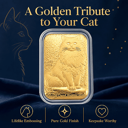 24K Yellow Gold Cat Emboss Sheet 31x45.5mm (10mg) - Product card gallery slide 3 (10178436628793)