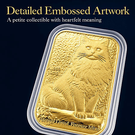 24K Yellow Gold Cat Emboss Sheet 31x45.5mm (10mg) - Product card gallery slide 4 (10178436628793)