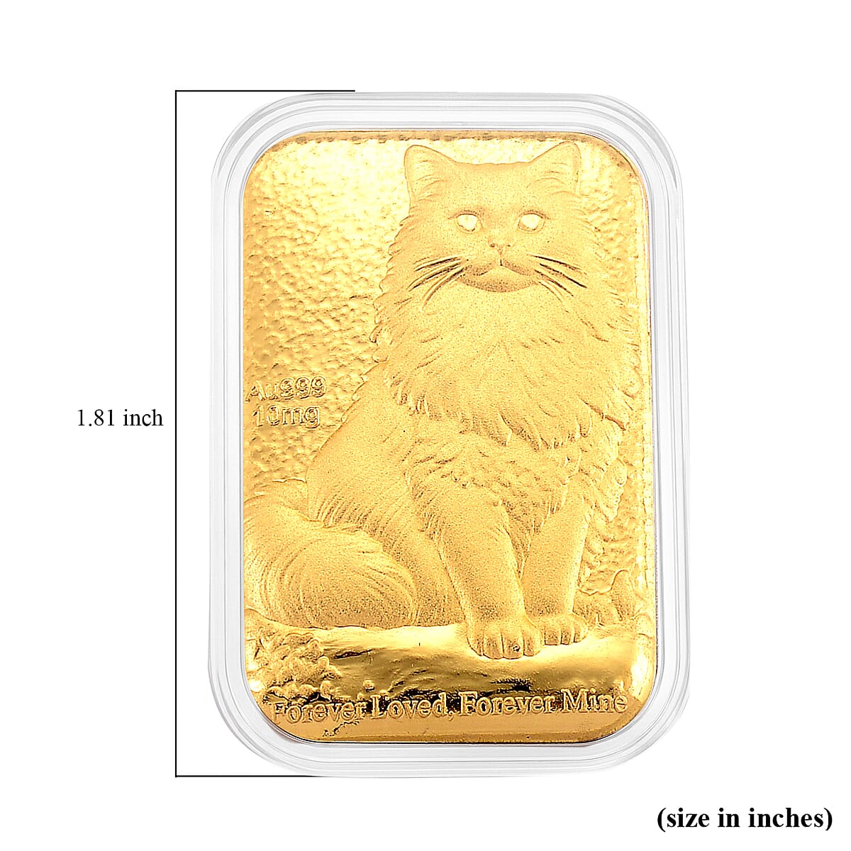 24K Yellow Gold Cat Emboss Sheet 31x45.5mm (10mg) image number 4