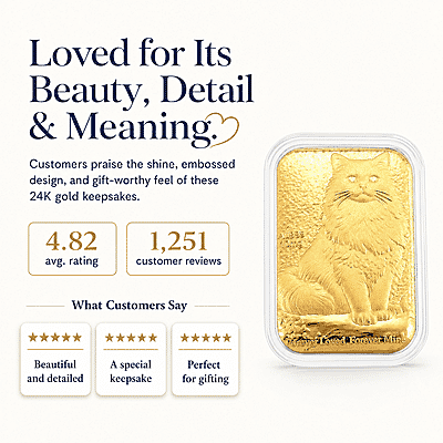 Cat 24k Gold Embossed Sheet 10mg
