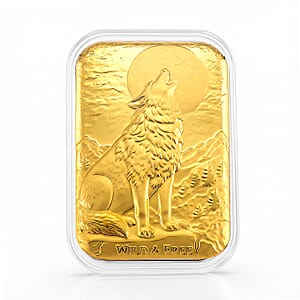 24K Golden Wild & Free Wolf Embossed Sheet (31x45.5mm) 10mg