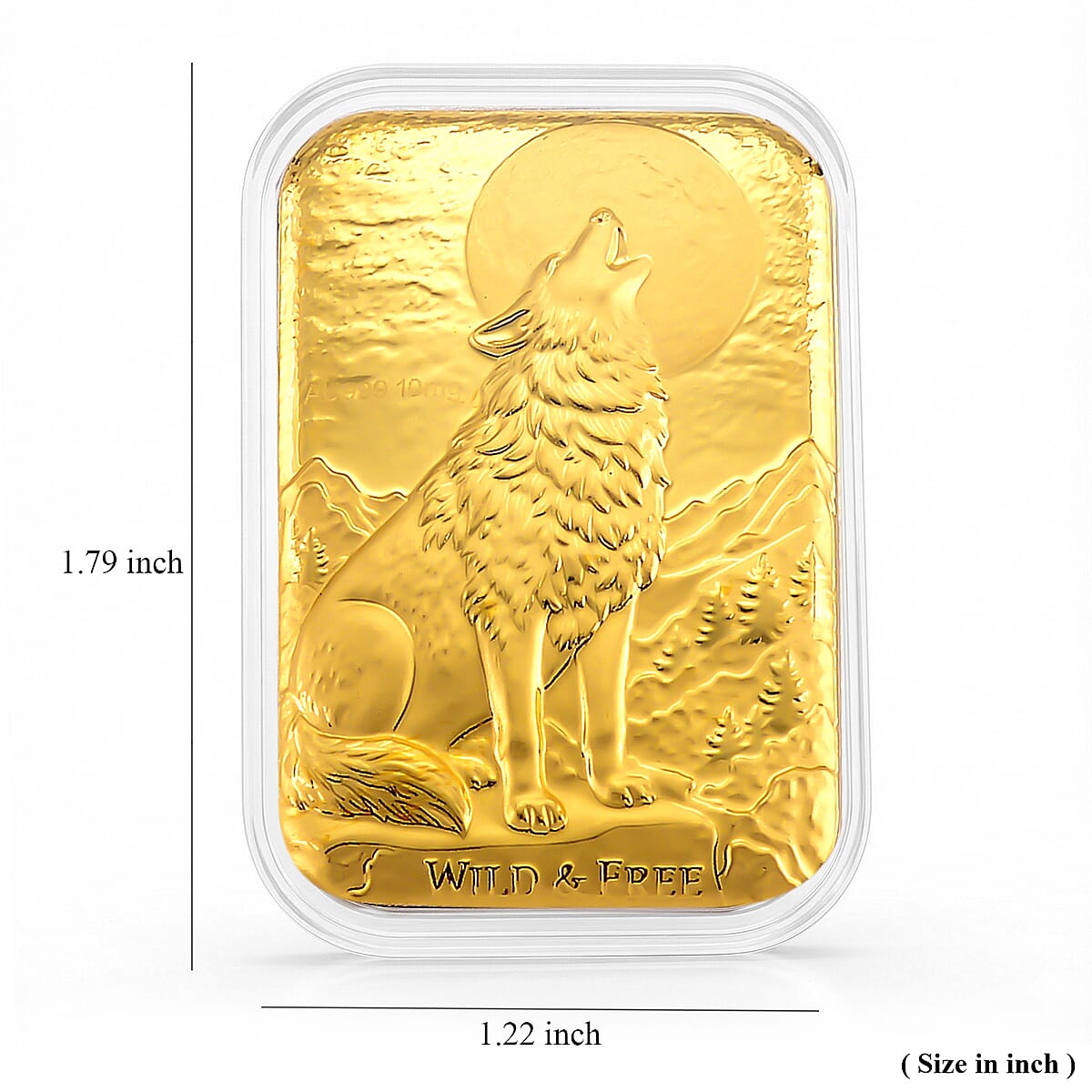 24K Golden Wild & Free Wolf Embossed Sheet (31x45.5mm) 10mg image number 4